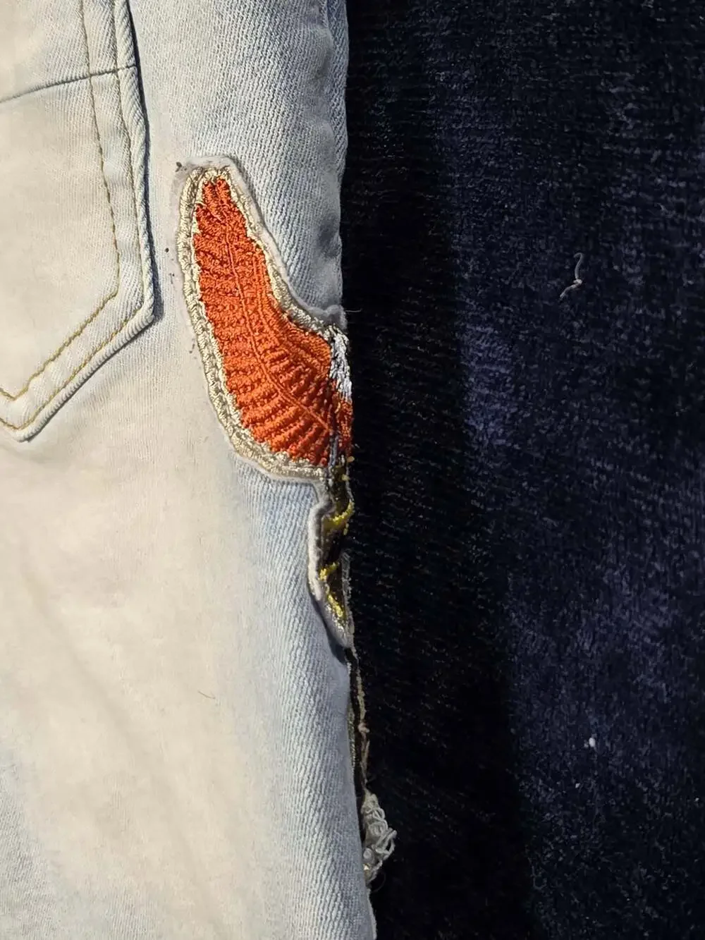Amiri Wild Ones Patchwork Distressed Denim Jeans